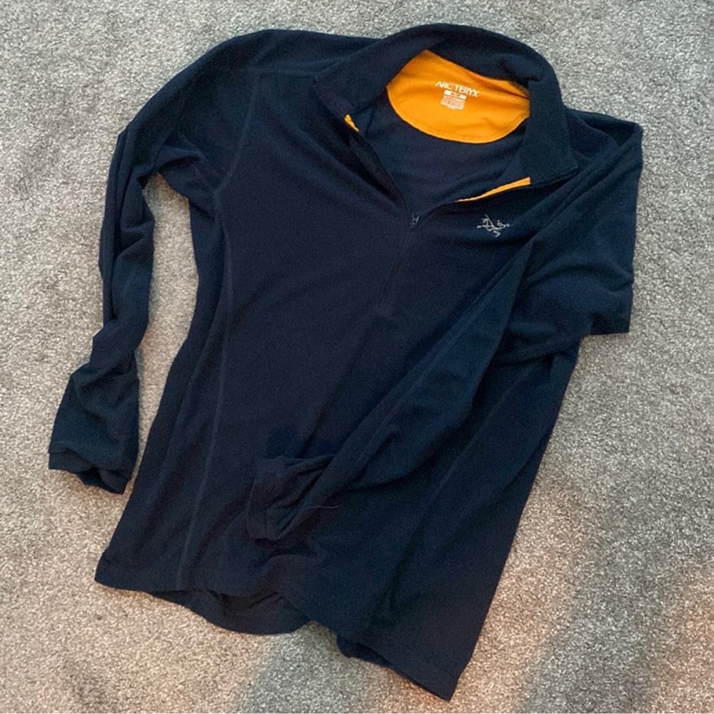 Arc'teryx Navy Delta LT Waffle Half-Zip Pullover